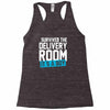 survived the delivery room it's a boy funny Racerback Tank