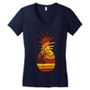 pineapple and beach Women's V-Neck T-Shirt
