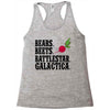 bears beets battlestar galactica Racerback Tank