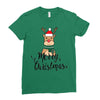 merry cristmas reindeer Ladies Fitted T-Shirt