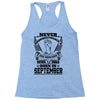 Never Underestimate Dog Rescuer Who Was Born September Racerback Tank