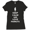 keep calm and love parrots Ladies Fitted T-Shirt