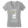 look i've created a unicorn Women's V-Neck T-Shirt