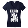 chubby girls cuddle better Women's V-Neck T-Shirt