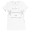 clever gym pun Ladies Fitted T-Shirt
