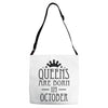 queens are born in october (2) Adjustable Strap Totes