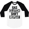 gas clutch shift repeat 3/4 Sleeve Shirt