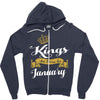 kings are born in january Zipper Hoodie
