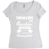 February Girls Are Sunshine Mixed With A Little Hurricane Women's Triblend Scoop T-shirt