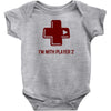 i'm with player 2 video game gamer computer geek nerd funny tee shirt Baby Onesie