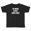 my brain is 80% song lyrics Toddler T-shirt
