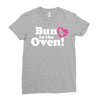 Bun in the Oven with Heart Baby Girl Ladies Fitted T-Shirt
