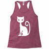 white cat funny Racerback Tank