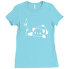 panda flat out with bamboo Ladies Fitted T-Shirt