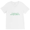 i before e V-Neck Tee