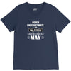 never underestimate an old man who was born in may V-Neck Tee