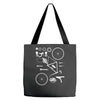bicycle cyclopath bike hobby exploded Tote Bags