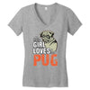This Girl Loves Pug Women's V-Neck T-Shirt