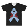 stomach cancer ribbon and rose All Over Men's T-shirt
