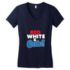 red white and cute Women's V-Neck T-Shirt