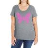 breast cancer butterfly Ladies Curvy T-Shirt