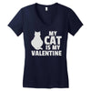 my cat is my valentine Women's V-Neck T-Shirt