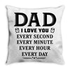 I Love You Dad Throw Pillow
