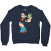 popeye spinach retro mens funny Crewneck Sweatshirt