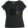 holly jolly christmas Women's Triblend Scoop T-shirt