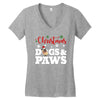 christmas dogs and paws Women's V-Neck T-Shirt