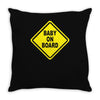 baby on board bumper sticker decal safety cute funny Throw Pillow