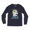 unicorns are born in july cute unicorn Long Sleeve Shirts