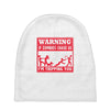 warning if zombies chase us i'm tripping you Baby Beanies