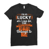 The world's greatest dad belongs to me Fathers Day Ladies Fitted T-Shirt