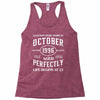 legends were born in october genuıne 1996 qualıty one kind of aged l Racerback Tank