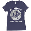 halloween my labrador rides shotgun Ladies Fitted T-Shirt