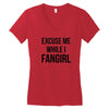 excuse me while i fangirl Women's V-Neck T-Shirt