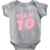 team 10 light pink Baby Onesie