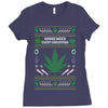 smoke weed ugly sweater Ladies Fitted T-Shirt