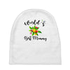 world's best mommy with flowers Baby Beanies