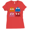 cool retro 80s pacman ghosts video games Ladies Fitted T-Shirt