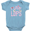 i love lops lots Baby Bodysuit