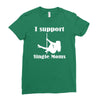 i support single moms stripper pole dancer funny saying Ladies Fitted T-Shirt