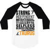 Strong Independent Motivated Taurus 3/4 Sleeve Shirt