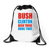 bush clinton large Drawstring Bags