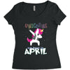 Born Unicorns-Born April Women's Triblend Scoop T-shirt