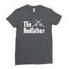 the rodfather   mens funny fishing Ladies Fitted T-Shirt