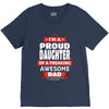 proud daughter dad V-Neck Tee