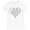 men's love heart outline valentine's day t shirt Ladies Fitted T-Shirt