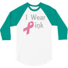 junior's breast cancer awareness i wear pink 3/4 Sleeve Shirt